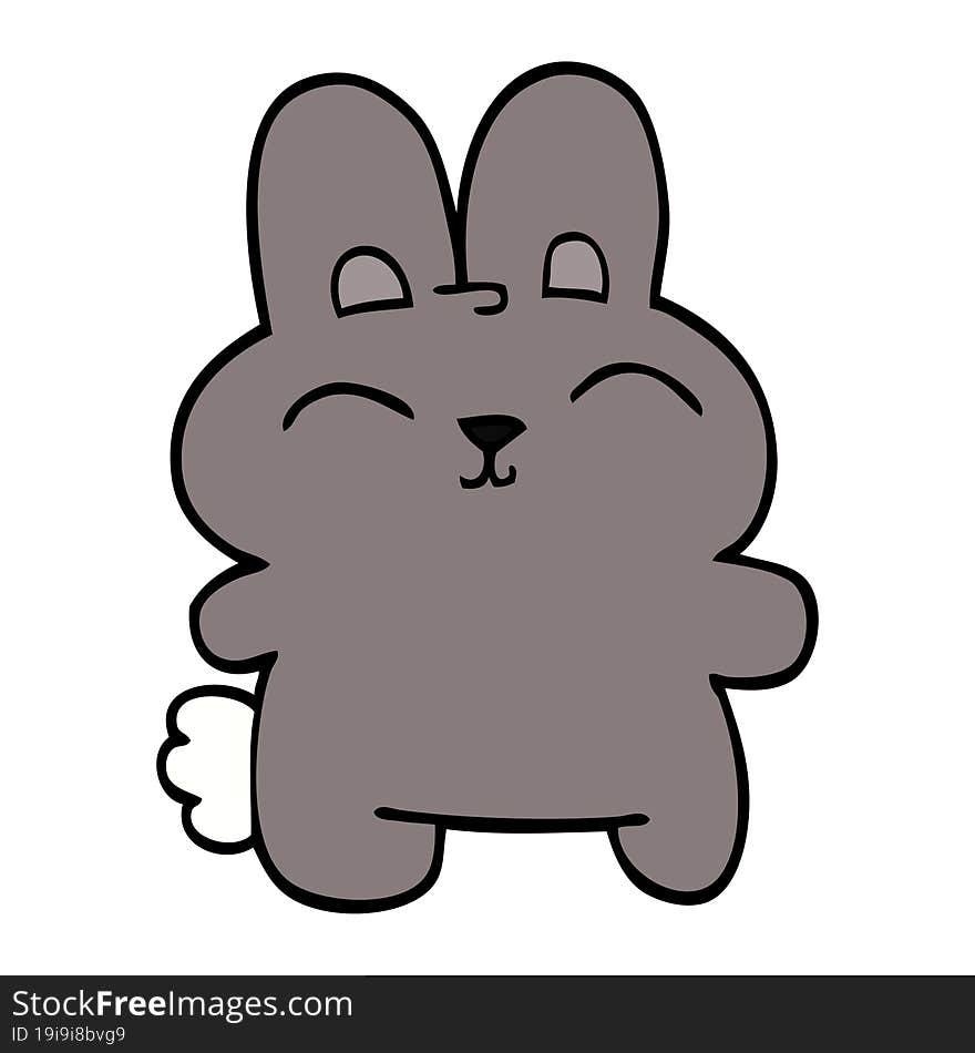 cartoon doodle grey rabbit