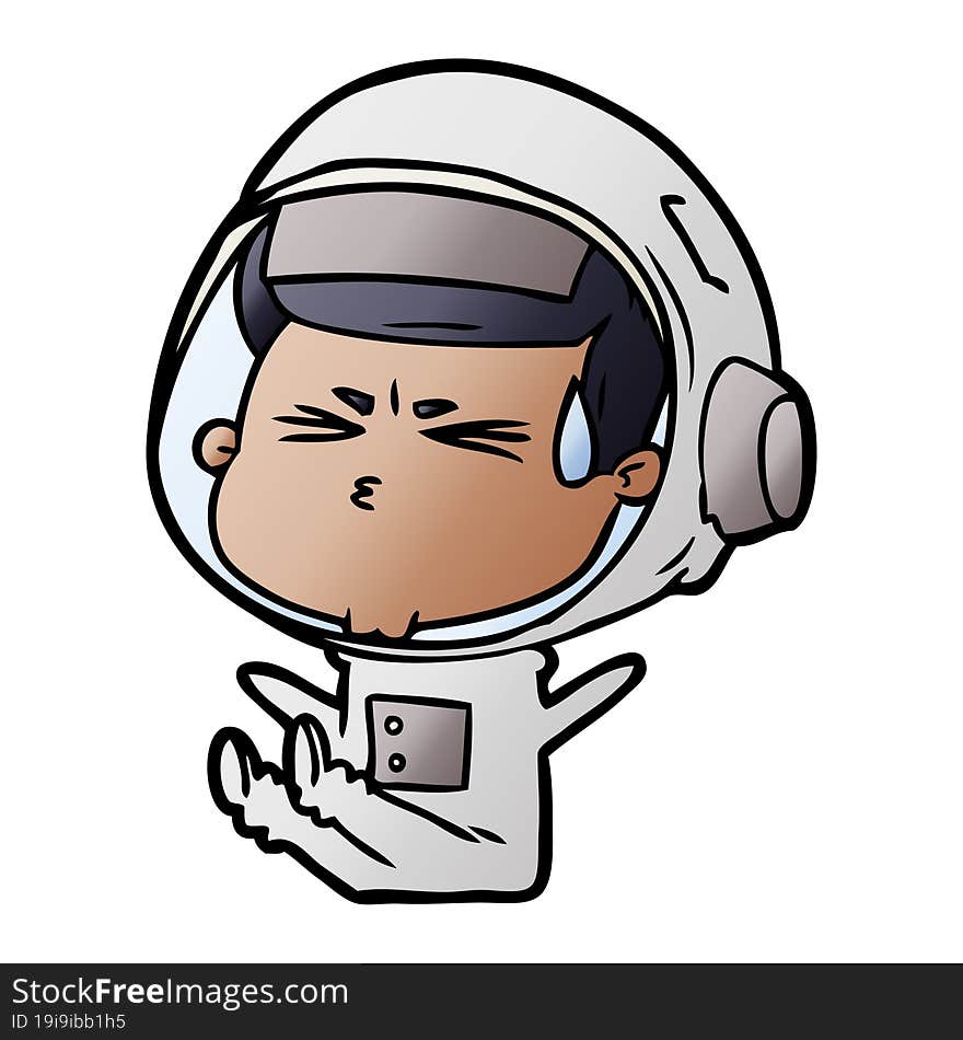 cartoon stressed astronaut. cartoon stressed astronaut