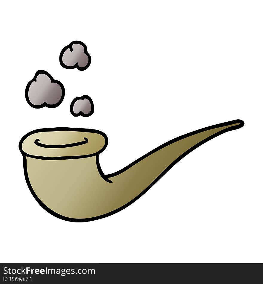 Cartoon Doodle Smoking Pipe