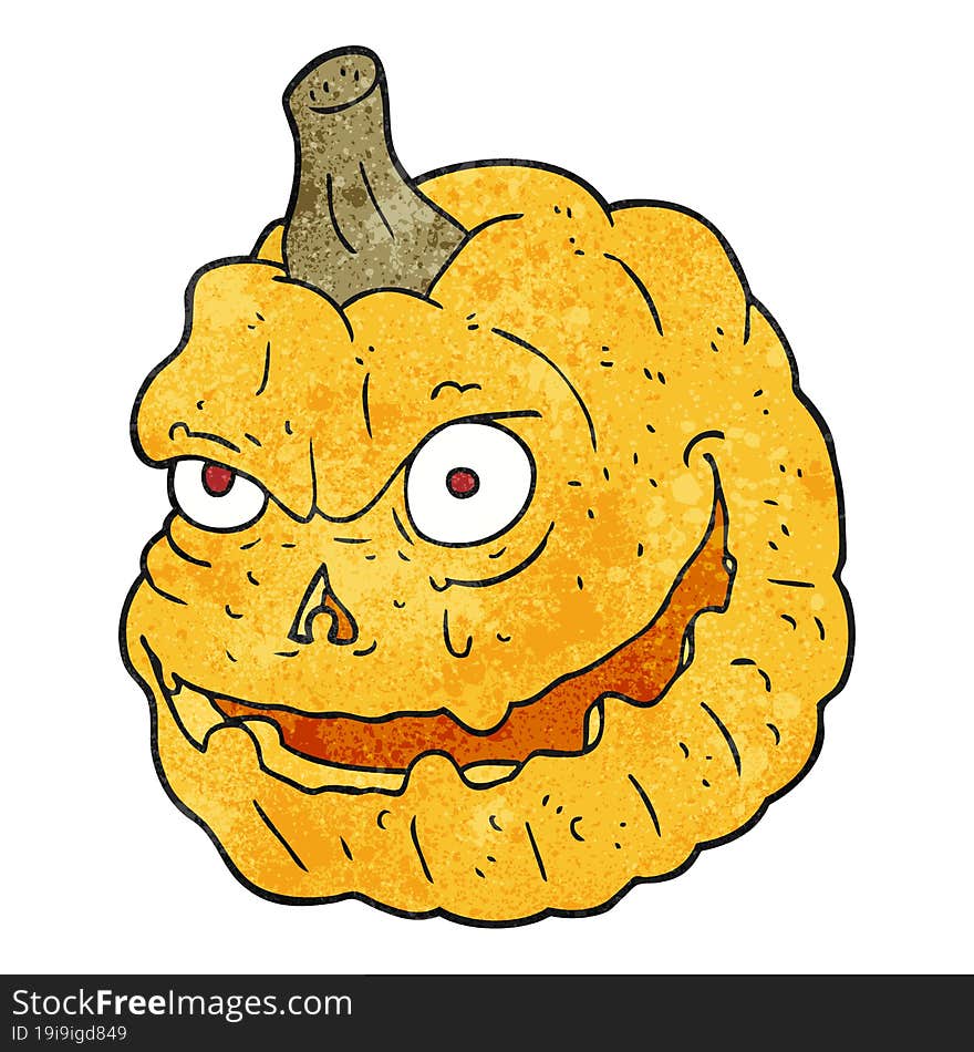 textured cartoon spooky pumpkin