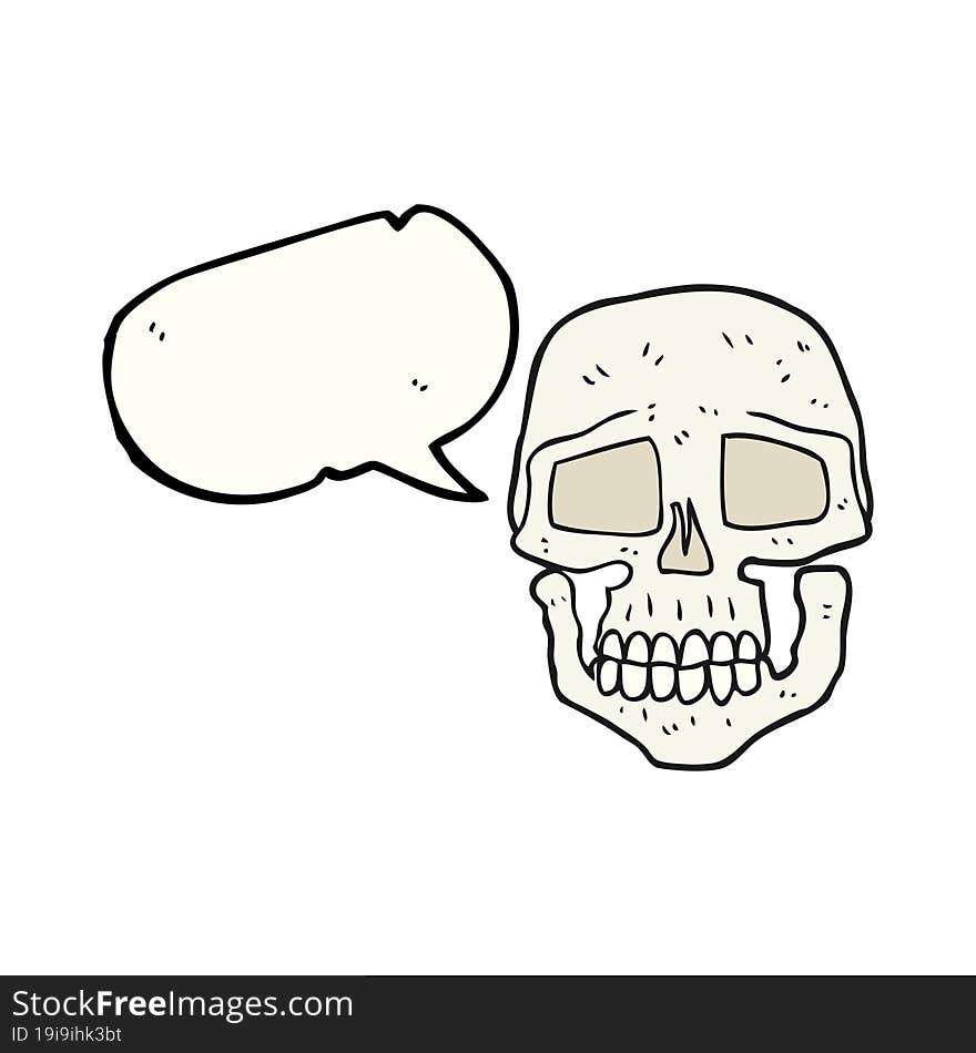 speech bubble cartoon skull