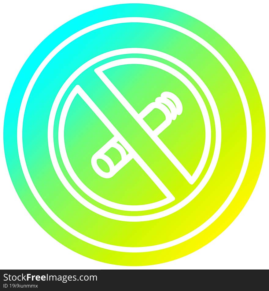 no smoking circular in cold gradient spectrum