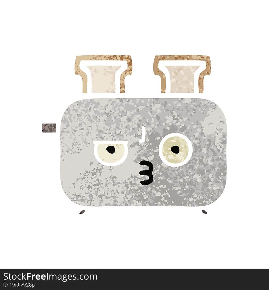 retro illustration style cartoon of a of a toaster