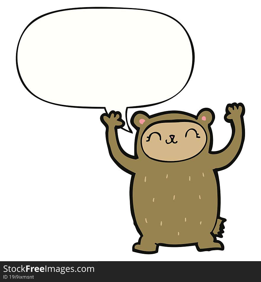 cute cartoon bear with speech bubble. cute cartoon bear with speech bubble