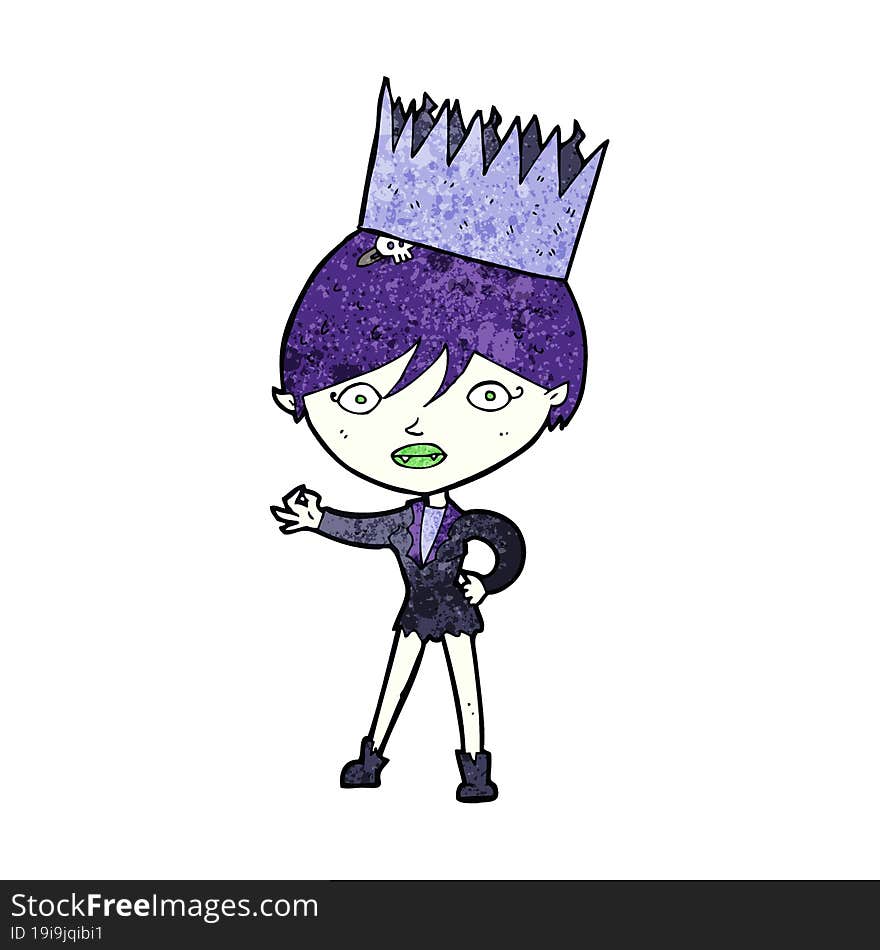 cartoon vampire wearing crown