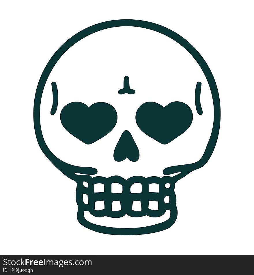 tattoo style icon of a skull