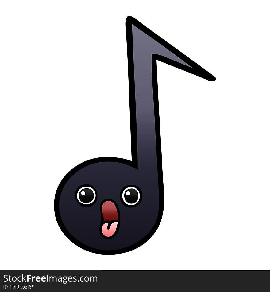 Gradient Shaded Cartoon Musical Note