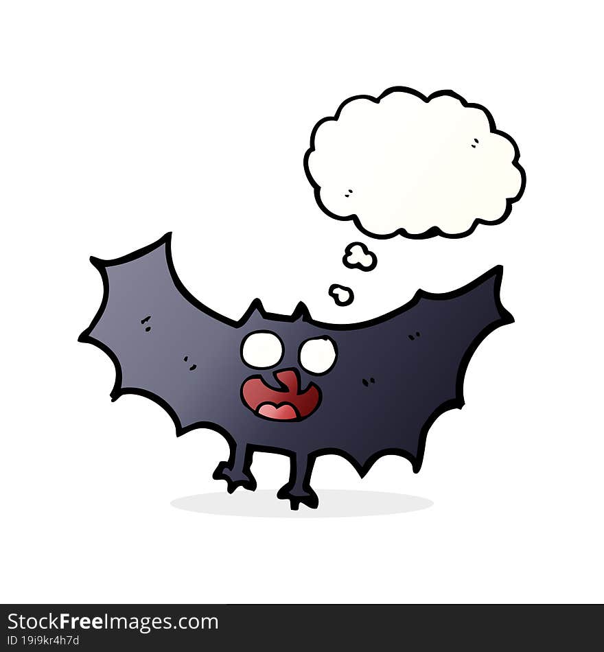 cartoon bat with thought bubble