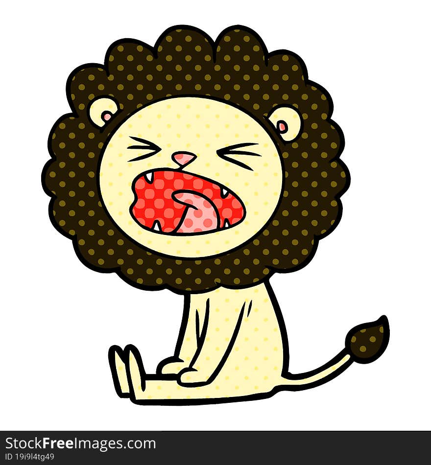 cartoon angry lion. cartoon angry lion