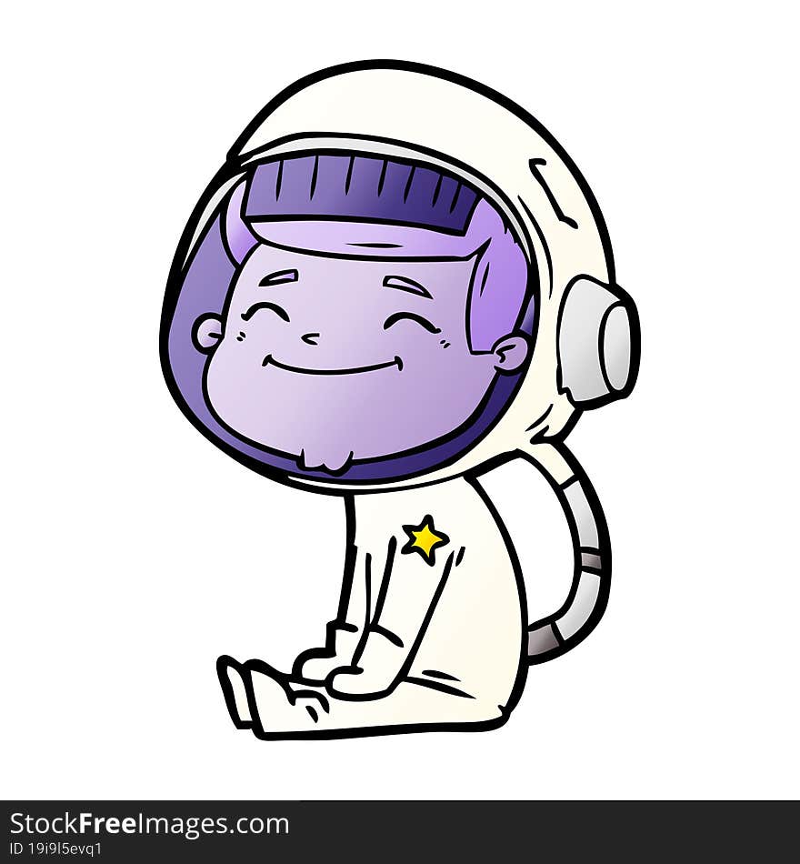 happy cartoon astronaut. happy cartoon astronaut