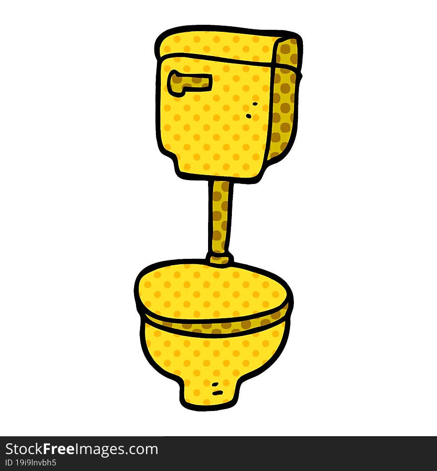 cartoon doodle golden toilet