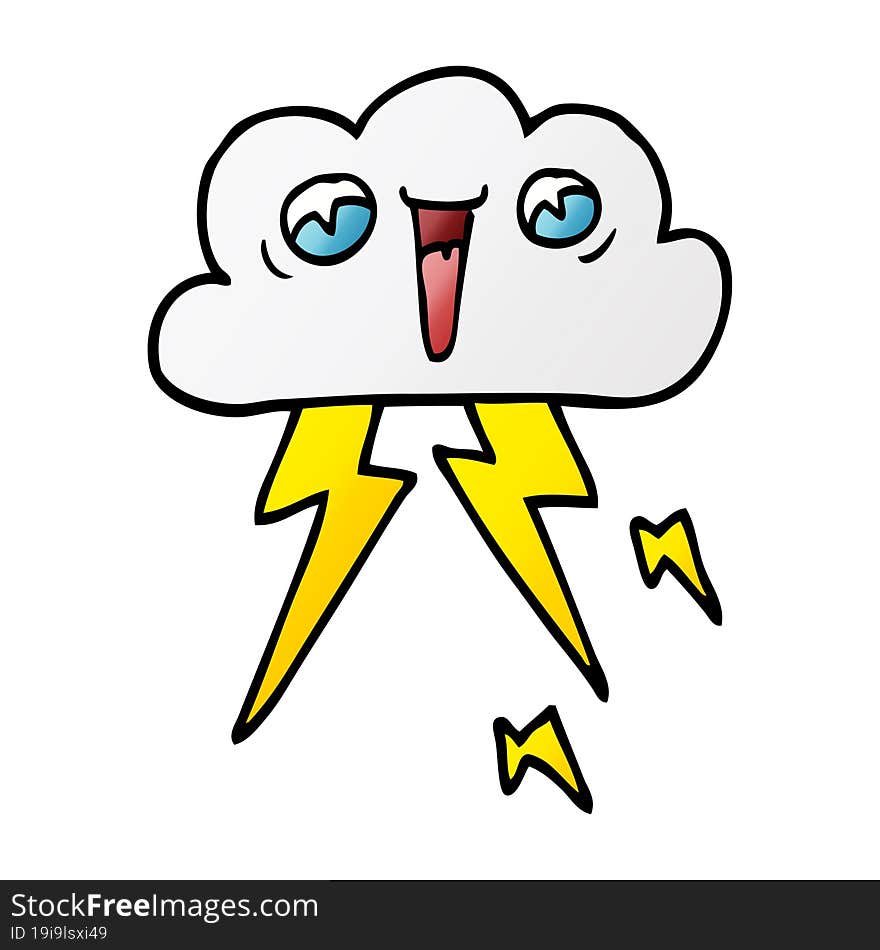 cartoon doodle of thunder cloud