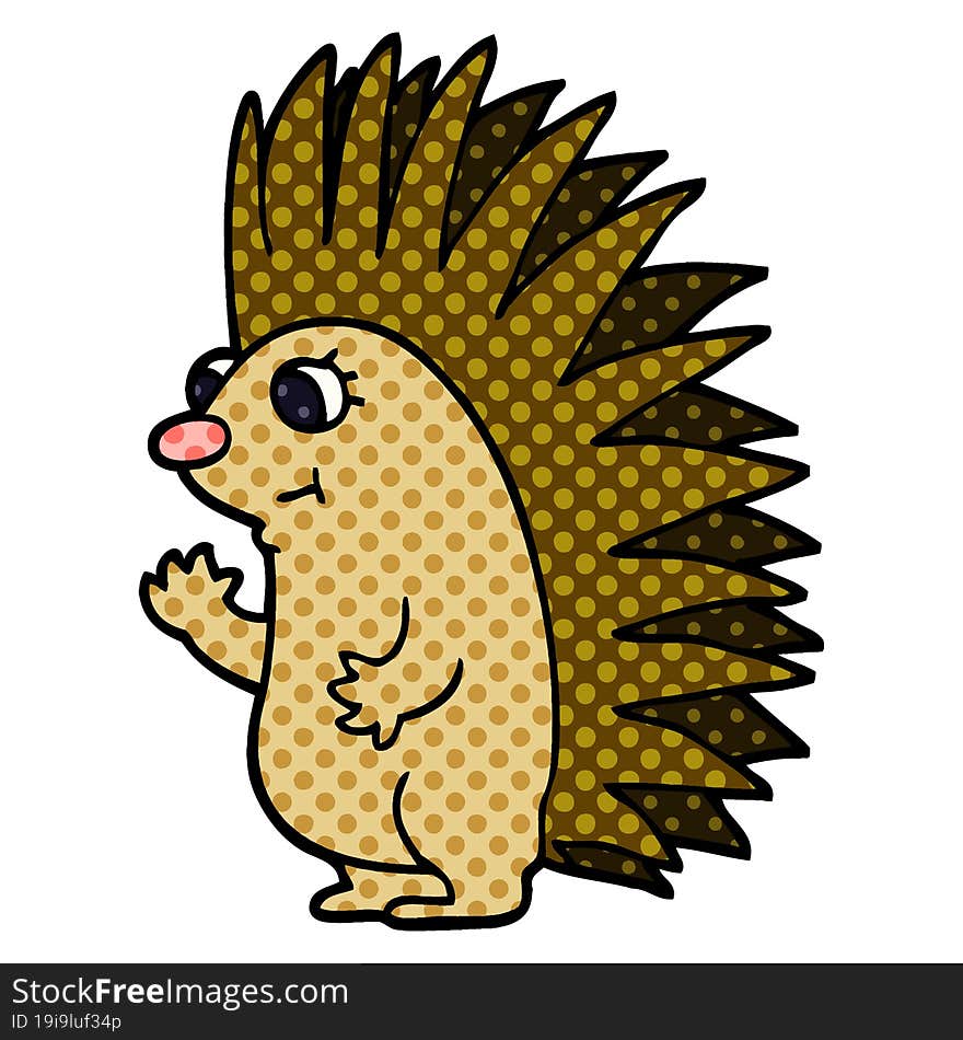 cartoon doodle spiky hedgehog