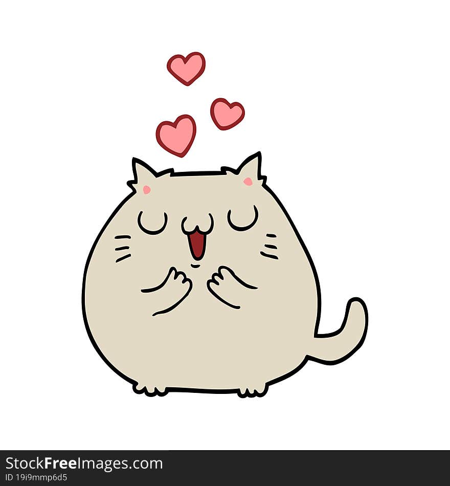 cute cartoon cat in love