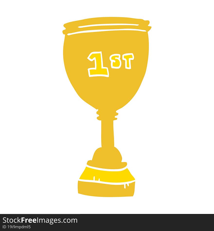 flat color style cartoon sports trophy