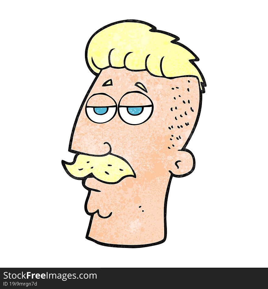 textured cartoon man with hipster hair cut