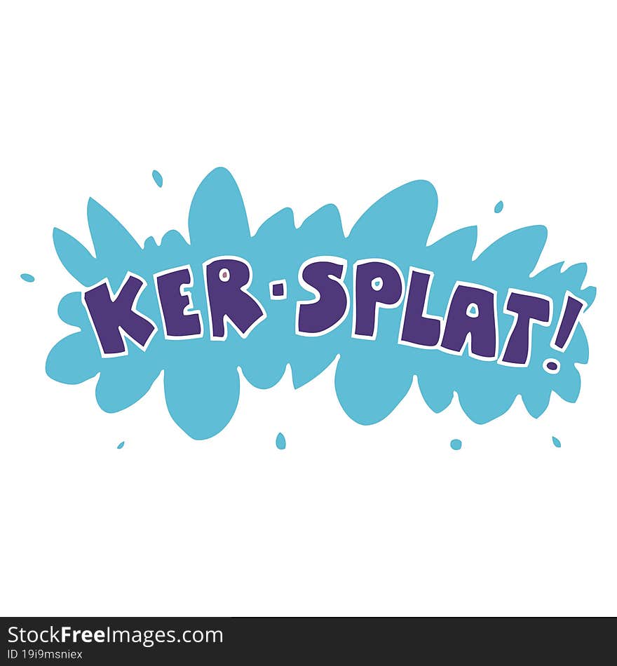 cartoon doodle wording ker-splat