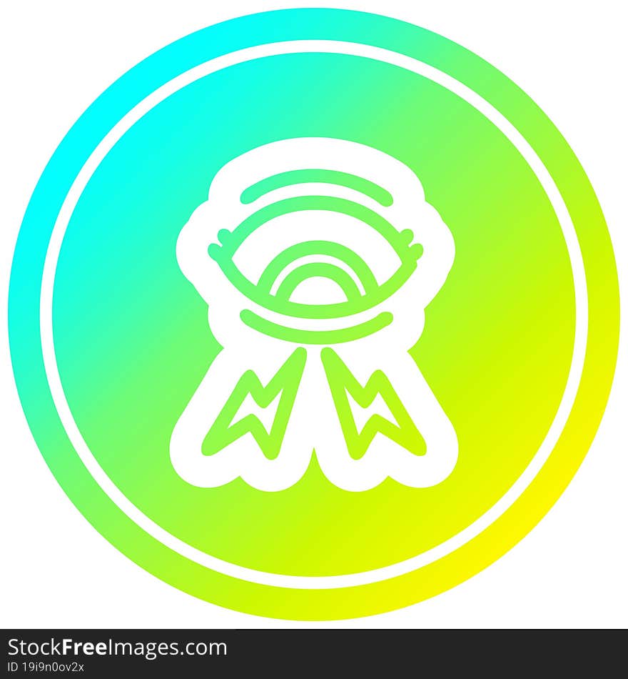 mystic eye circular icon with cool gradient finish. mystic eye circular icon with cool gradient finish