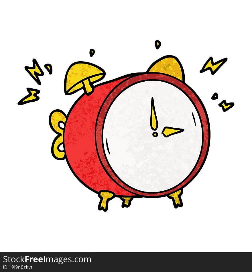 cartoon ringing alarm clock. cartoon ringing alarm clock