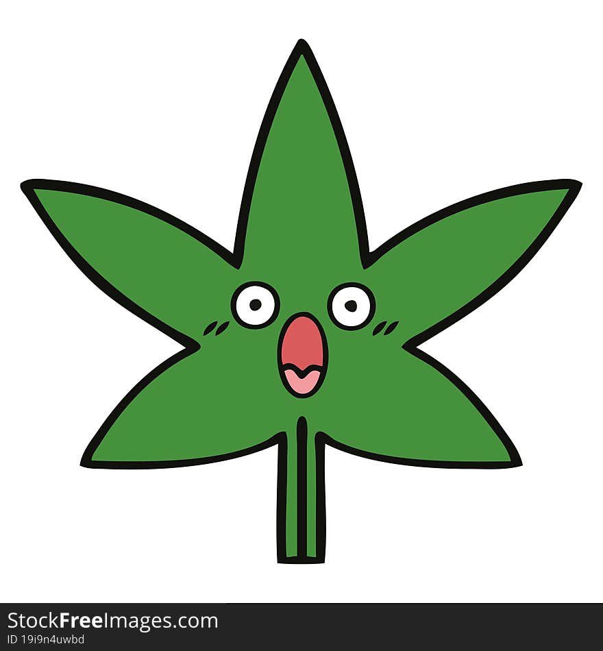 cute cartoon of a marijuana leaf. cute cartoon of a marijuana leaf