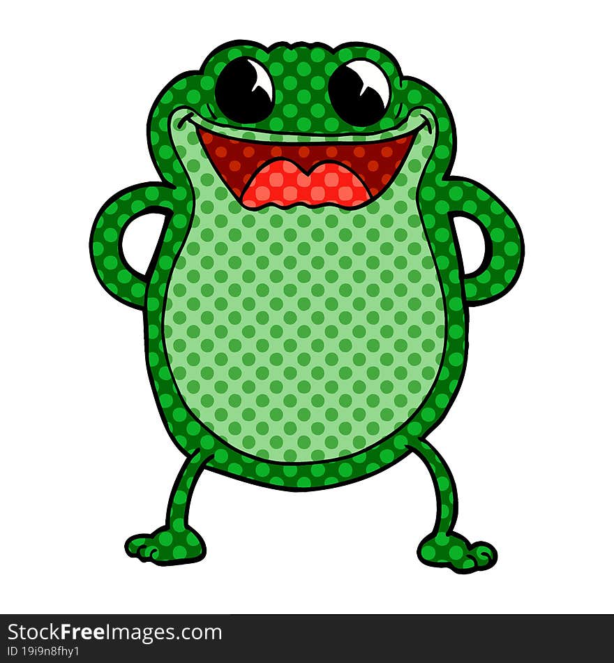 cartoon doodle frog