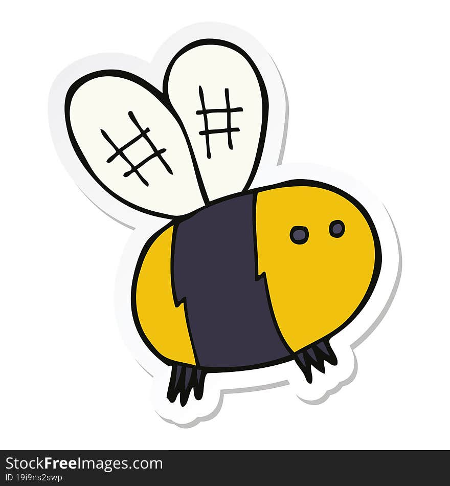 sticker of a cartoon bee