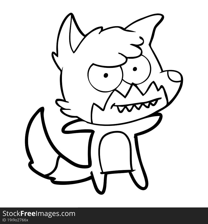 cartoon grinning fox. cartoon grinning fox