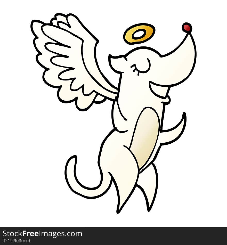 cartoon doodle angel dog