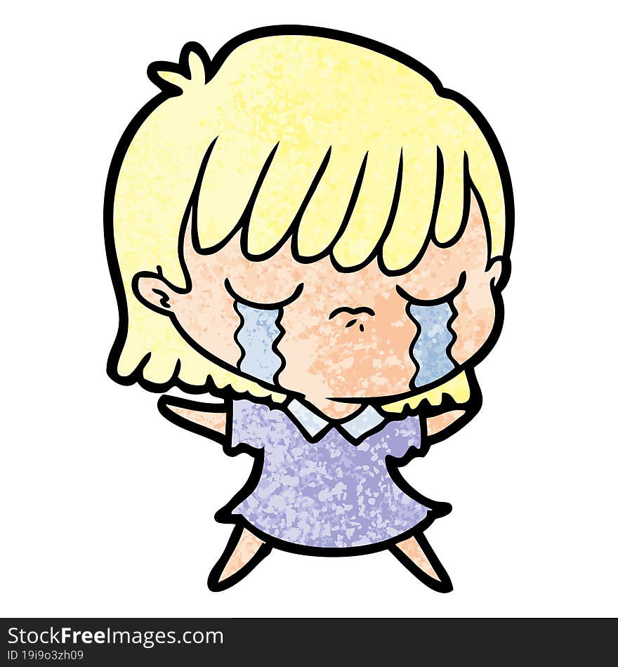 cartoon woman crying. cartoon woman crying