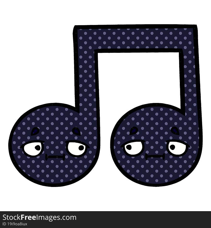 comic book style cartoon musical note