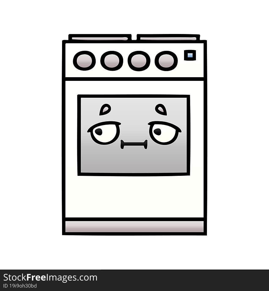 gradient shaded cartoon kitchen oven