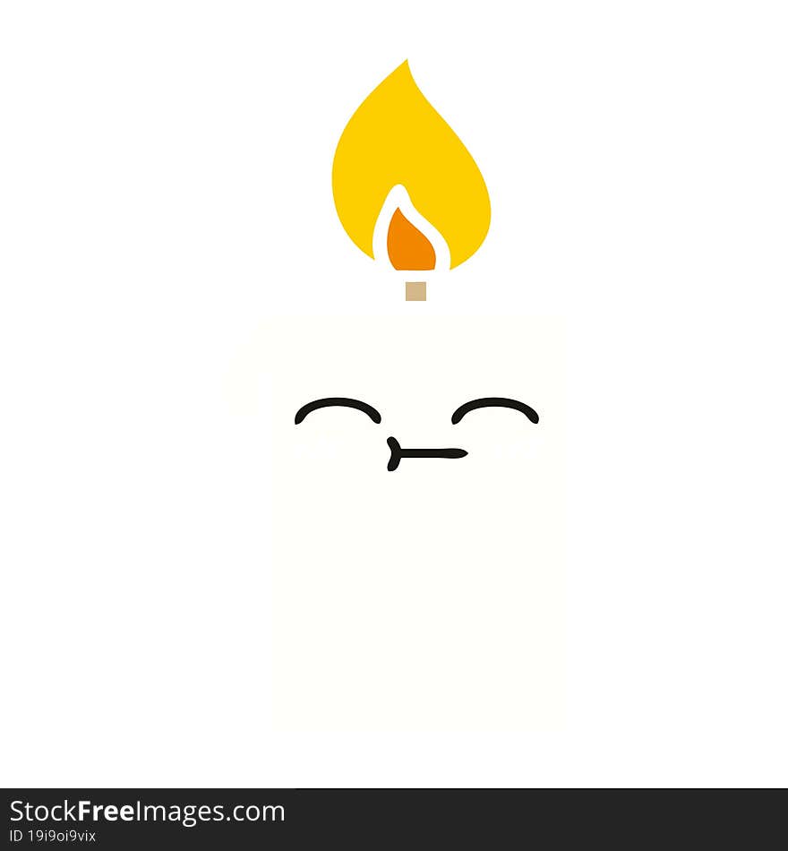 flat color retro cartoon lit candle