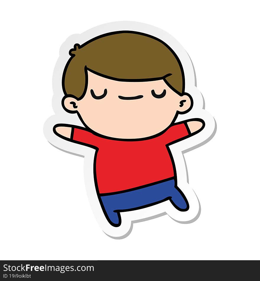 Sticker Cartoon Of A Kawaii Cute Boy