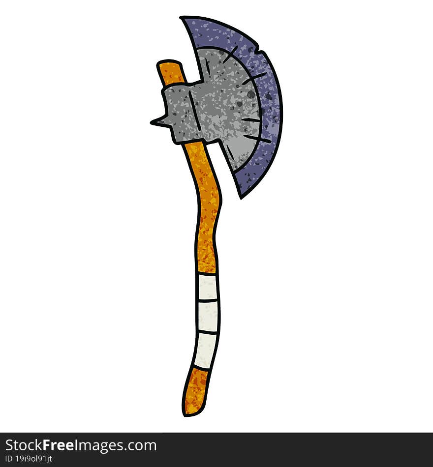 textured cartoon doodle of a medieval axe