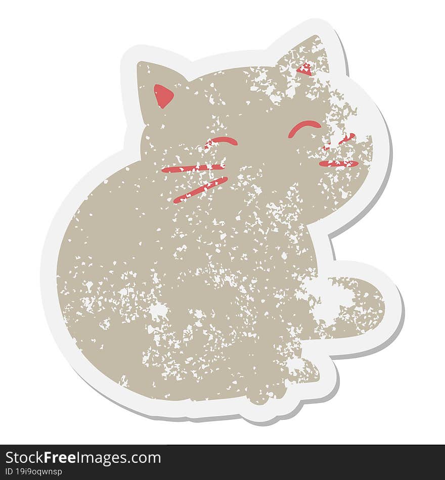 cat sitting grunge sticker