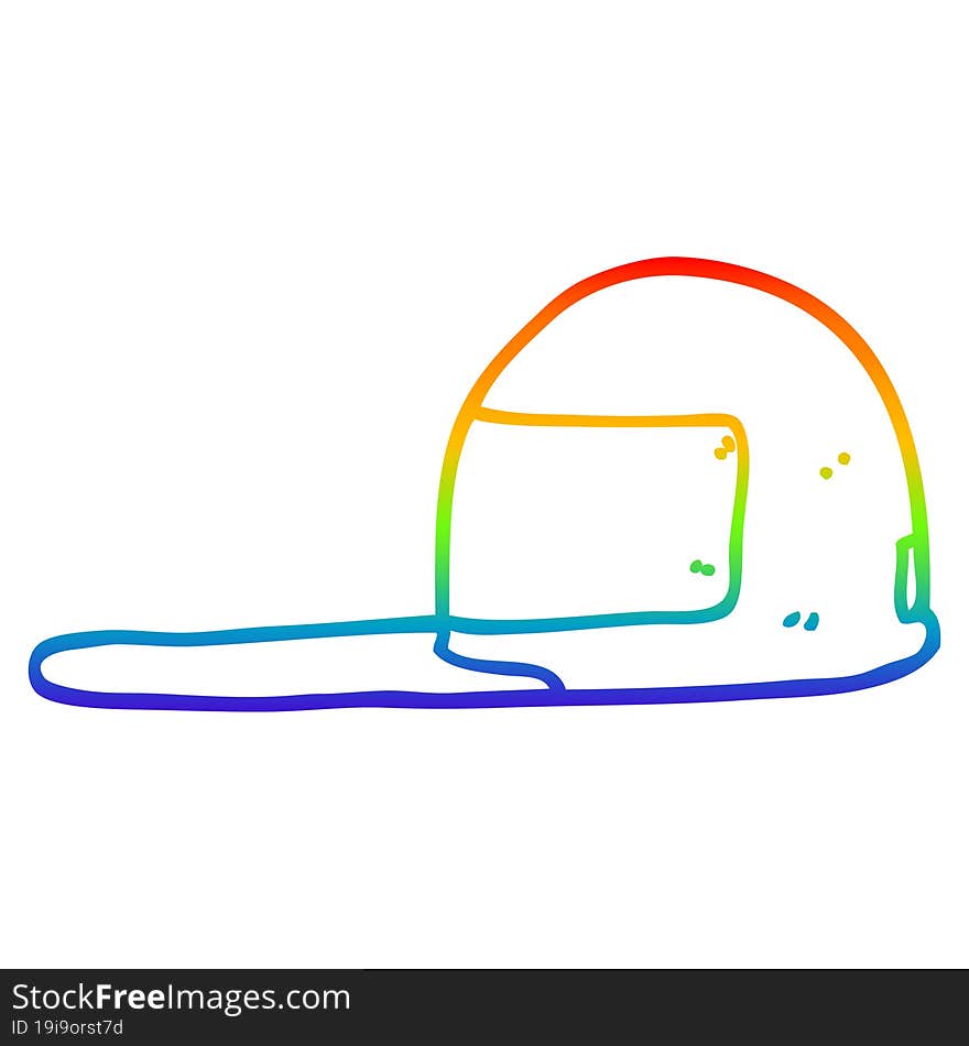 rainbow gradient line drawing cartoon cap