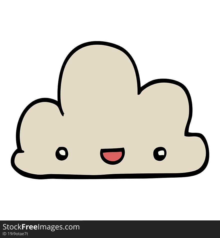 cartoon tiny happy cloud