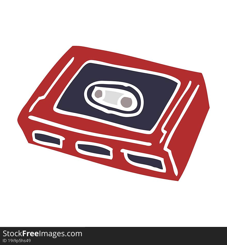 cartoon doodle retro tape cassette