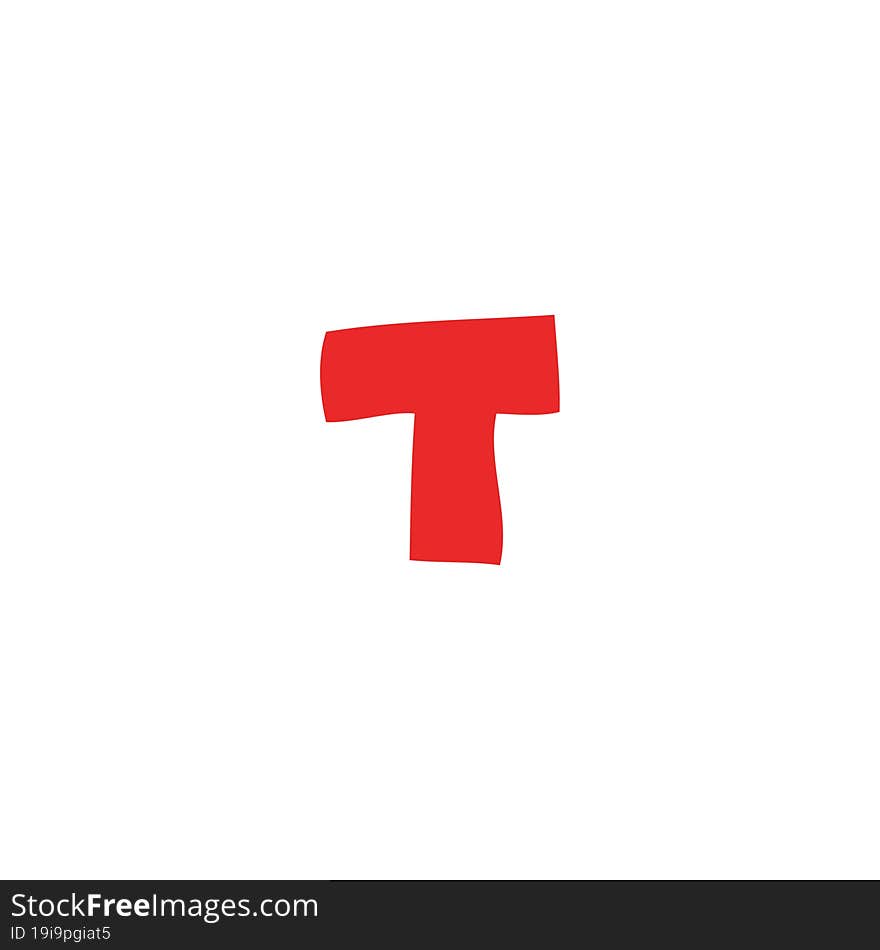 cartoon doodle letter t