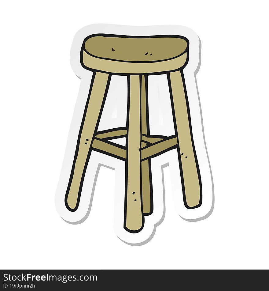 Sticker Of A Cartoon Stool