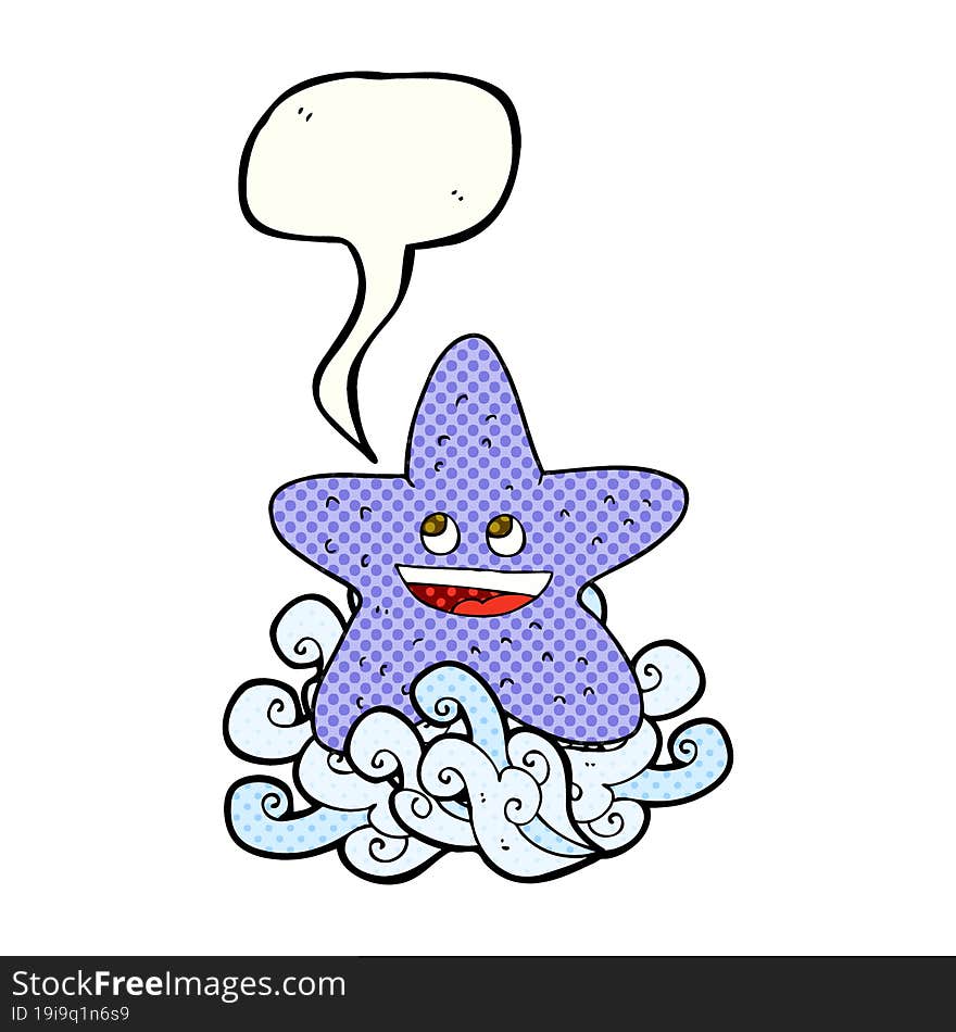 Comic Book Speech Bubble Cartoon Starfish