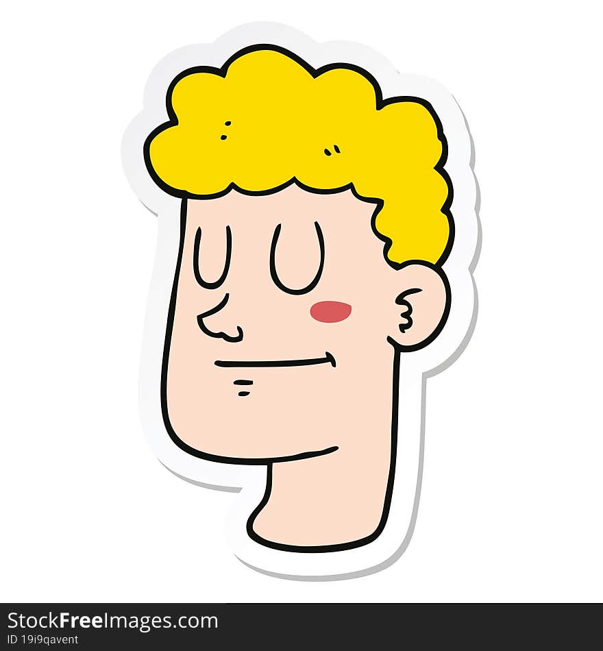 sticker of a cartoon male face