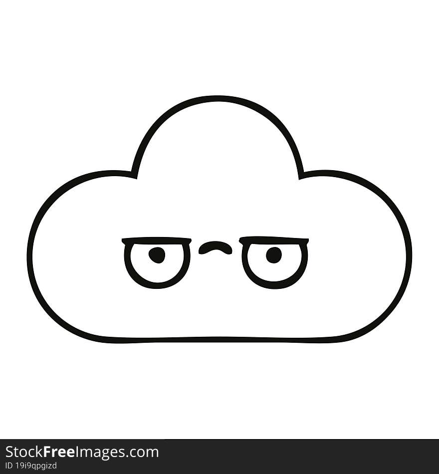 line drawing cartoon snow cloud