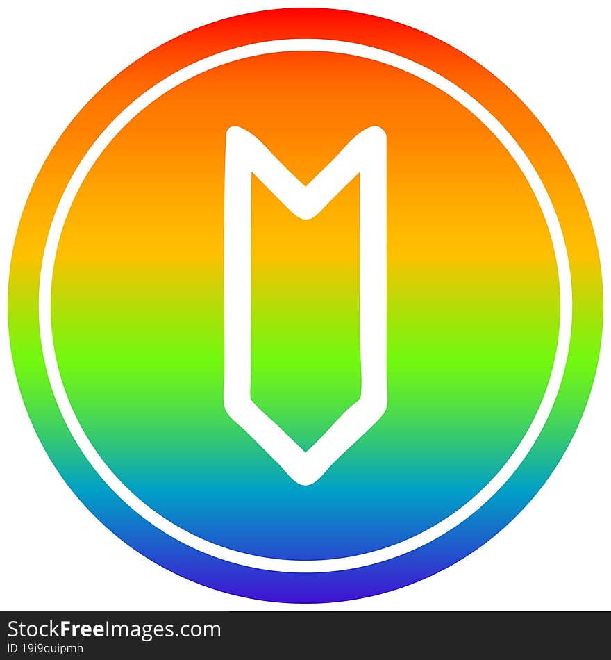 decorative arrow circular in rainbow spectrum