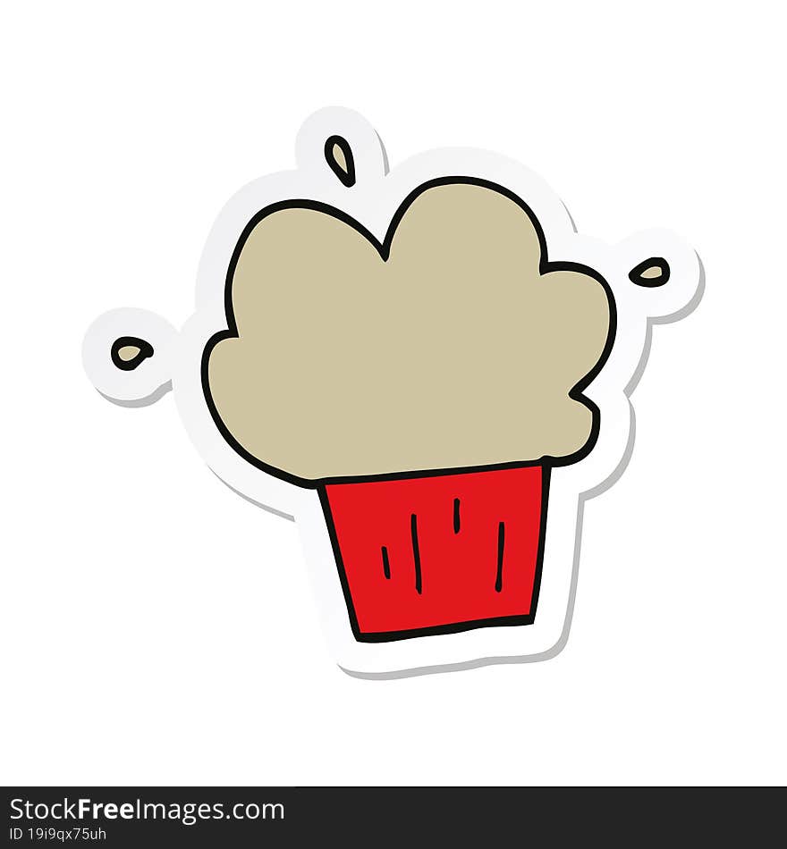 sticker of a cartoon muffin