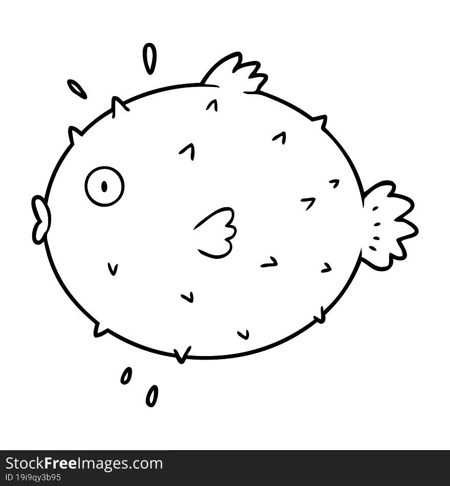 cartoon puffer fish. cartoon puffer fish