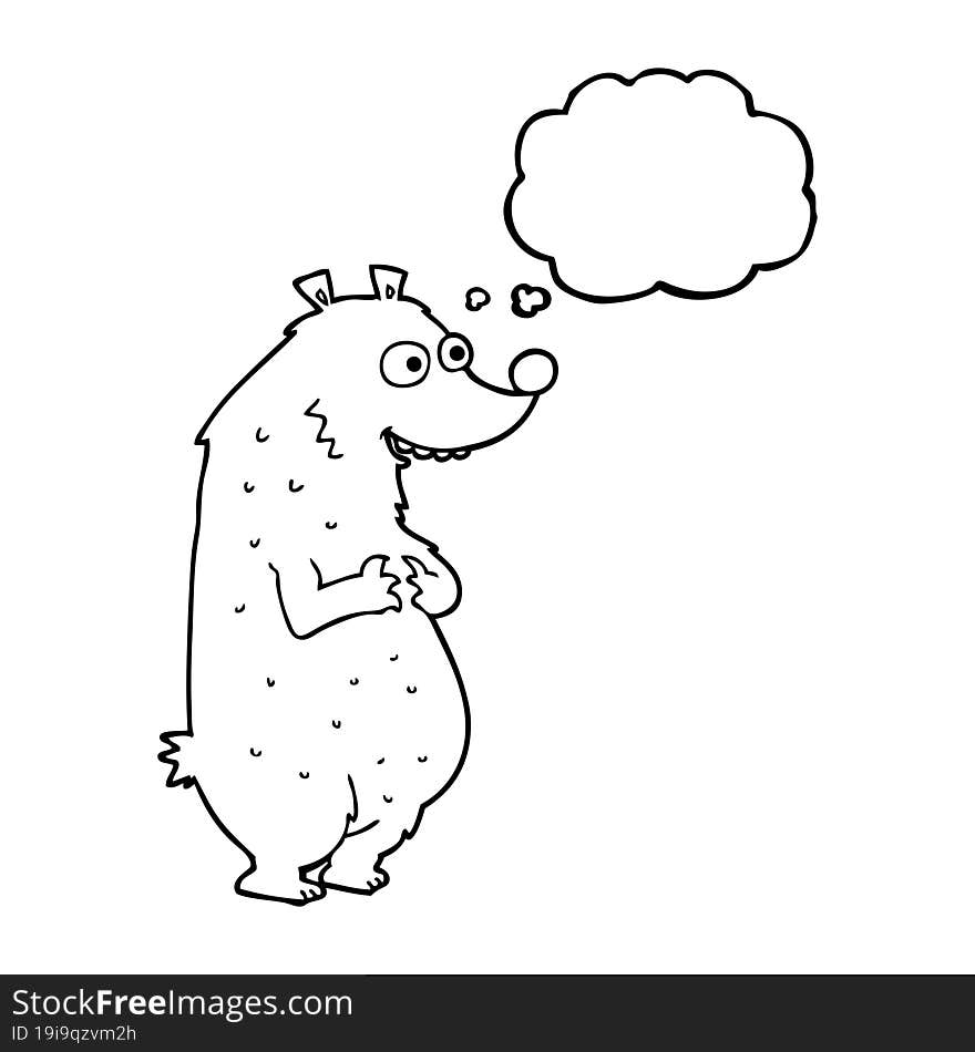 thought bubble cartoon bear