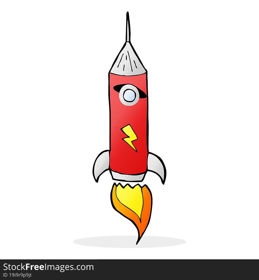 cartoon space rocket