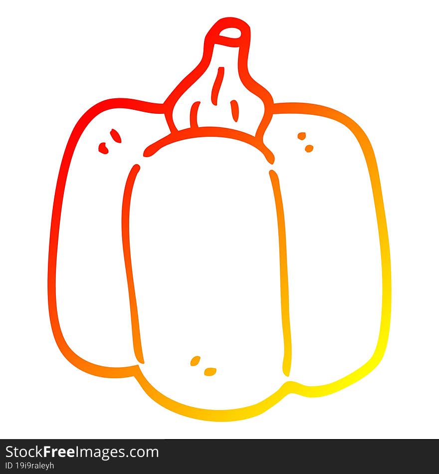 warm gradient line drawing cartoon organic pepper