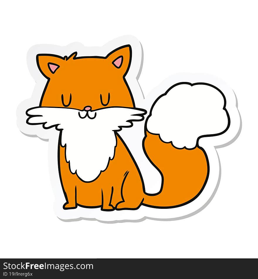 sticker of a cartoon fox